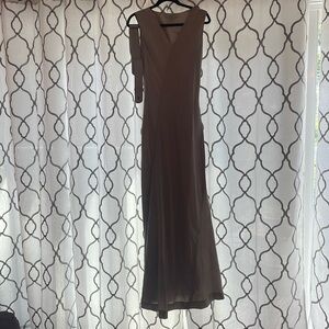 Halston Heritage platinum gray belted dress